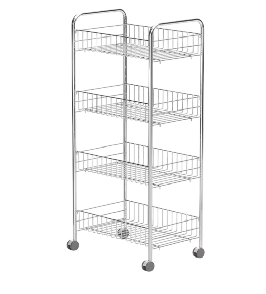 Подставка Tekno-tel MG004 на колесных опорах, 4 яруса, хром