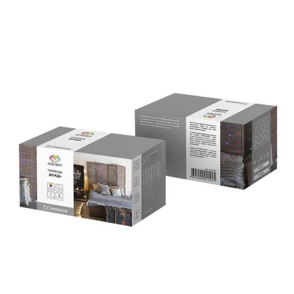 Гирлянда светодиодная "Светодиодный Дождь" 1.5х1.5м 144LED мультиколор 12Вт 230В IP20 свечение с динамикой с контроллером провод прозр. Neon-Night 235-039 Гирлянда светодиодная "Светодиодный Дождь" 1.5х1.5м 144LED мультиколор 12Вт 230В IP20 свечение с динамикой с контроллером провод прозр. Neon-Night 235-039