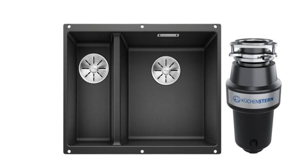 Комплект Мойка Blanco Subline 340/160-U антрацит, правая + Измельчитель KUCHENSTERN Muhle 351MU35