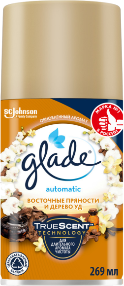 Освежитель воздуха Glade запасной балон, восточные пряности и дерево Уд