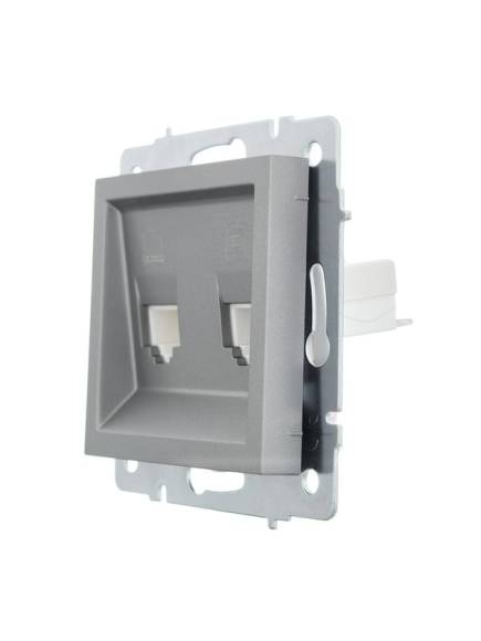 Розетка компьютерная + телефонная 2-м СП Vesna механизм платина LEZARD 742-3588-143 Розетка компьютерная + телефонная 2-м СП Vesna механизм платина LEZARD 742-3588-143