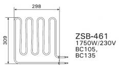 Harvia ТЭН для электрокаменки Vega Pro BC105 Vega Pro BC135 1750W артикул ZSB-461