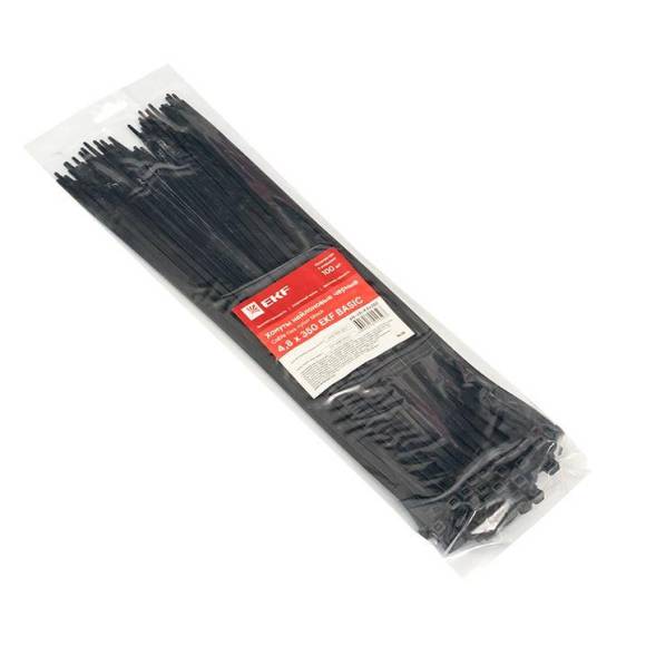 Хомут кабельный 4.8х350 нейл. черн. (уп.100шт) EKF plc-cb-4.8x350 Хомут кабельный 4.8х350 нейл. черн. (уп.100шт) EKF plc-cb-4.8x350