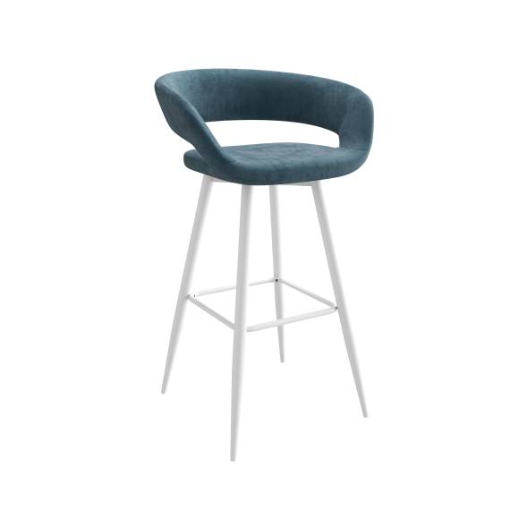 Комплект полубарных стульев Mamadoma Barny-R 700 b8 blue lux, ножки белые, 2 шт.