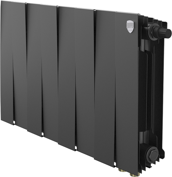 Радиатор биметаллический Royal Thermo Piano Forte 300 VDR80 8 секций, межосевое расстояние 8 см, noir sable