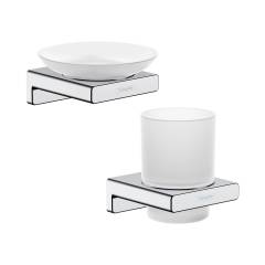 Набор Стакан Hansgrohe AddStoris 41749000 хром + Мыльница 41746000 хром
