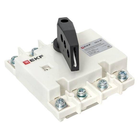 Рубильник-выключатель 4п 100А с рукояткой управления для прямой установки PowerSwitch EKF psds-100-4 Рубильник-выключатель 4п 100А с рукояткой управления для прямой установки PowerSwitch EKF psds-100-4