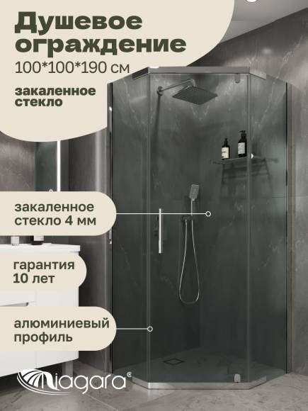 Душевая перегородка Niagara Eco NG-1010-14D (100x100x190 см) Душевая перегородка Niagara Eco NG-1010-14D (100x100x190 см)