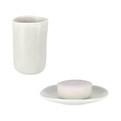 Набор Стакан Spirella Sina 1020049 + Мыльница 1020051 белая