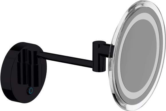 Косметическое зеркало Inda My Mirror AV258ANE с подсветкой, телескопическое, поворотное, черное матовое