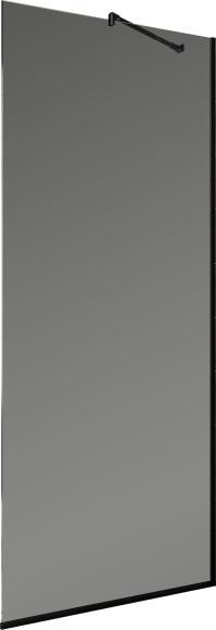 Душевая перегородка Maybahglass MGD-1355-6у 99 см, профиль черный, стекло графит