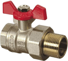 Шаровой кран TeRma RED 31048 1/2", с американкой, ручка бабочка Шаровой кран TeRma RED 31048 1/2", с американкой, ручка бабочка