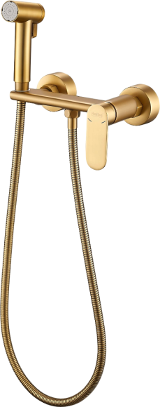 Гигиенический душ Haiba HB5516-5 со смесителем, матовое золото