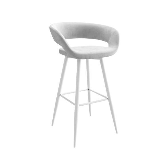 Комплект полубарных стульев Mamadoma Barny-R 700 b20 silver lux, ножки белые, 2 шт.