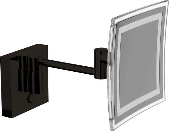 Косметическое зеркало Inda My Mirror AV258CNE с подсветкой, телескопическое, поворотное, черное матовое