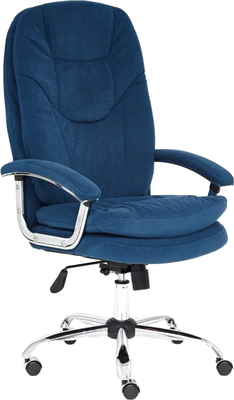 Кресло руководителя TetChair Softy Lux, флок синий 32