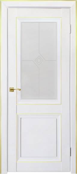 Деканто-2 ДО Barhat White NEW (ЛАТУНЬ) (2 филенки)