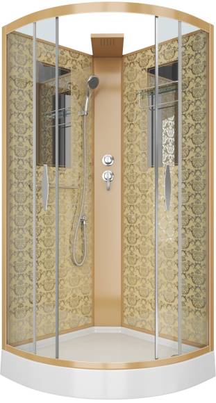 Душевая кабина Niagara Luxe 7715GBK 90х90, золото, без крыши