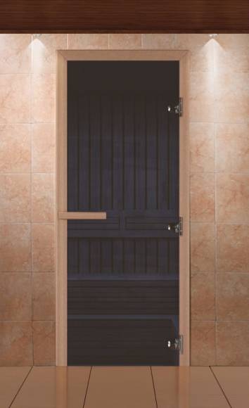 Дверь для сауны Экодорс 1900х700 (синий глянецосина)