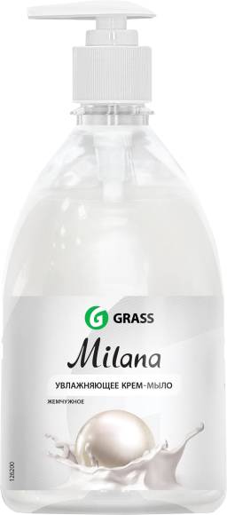 Крем-мыло Grass Milana жемчужное с дозатором, гипоаллергенное, увлажняющее, 500 мл