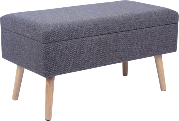 Банкетка Stool Group Сторми 80х40 см, с ящиком, рогожка темно-серая