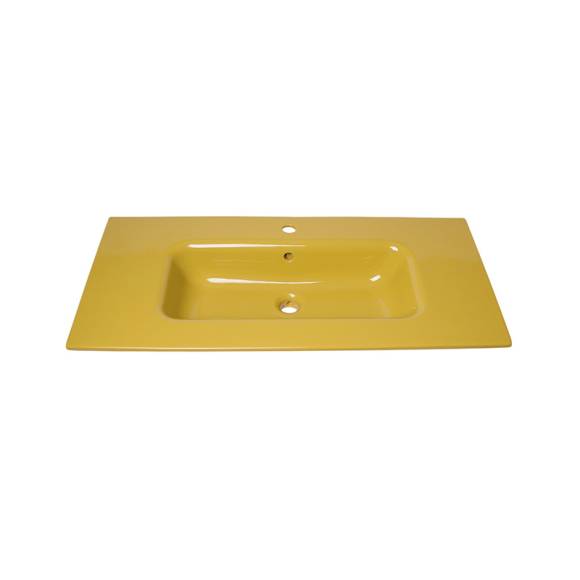 Мебельная раковина Plumberia Selection Ixo ceramica 100 глянцевая сенапе