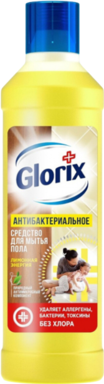 Средство для мытья пола Glorix Лимонная энергия, антибактериальное, 1 л