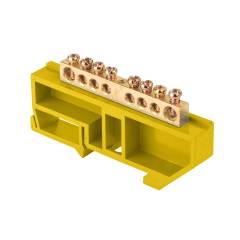 Шина нулевая N 6х9 8 отвер. латунь желт. изолятор на DIN-рейку PROxima EKF sn0-63-08-dz Шина нулевая N 6х9 8 отвер. латунь желт. изолятор на DIN-рейку PROxima EKF sn0-63-08-dz