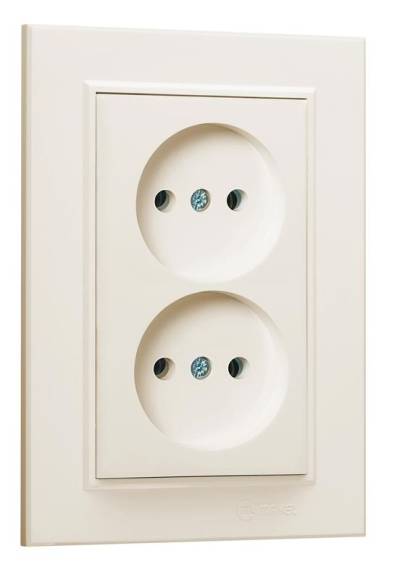 Розетка 2-м СП Karea 10А IP20 б/з крем. Makel 56010017