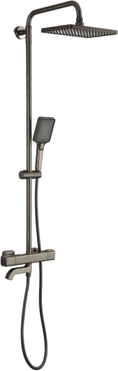Душевая стойка Gappo G91 G2491-9 с термостатом, оружейная сталь