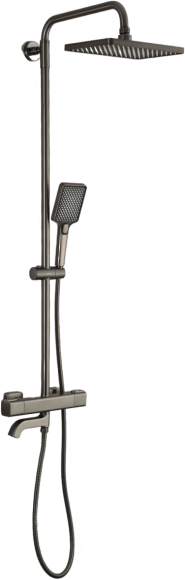 Душевая стойка Gappo G91 G2491-9 с термостатом, оружейная сталь