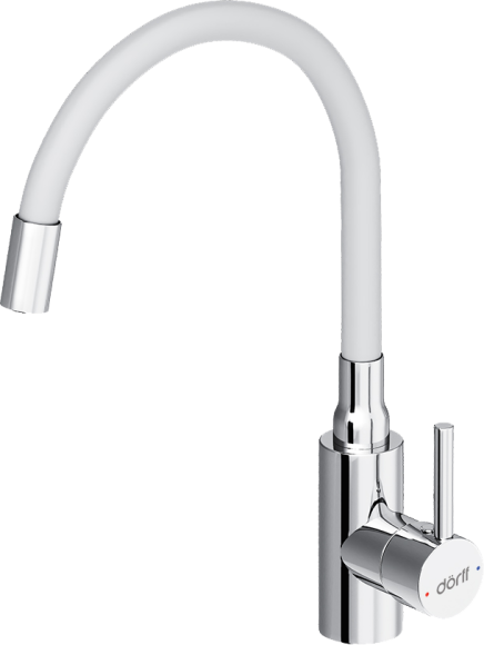 Смеситель для кухни Dorff Logic D3007633 хром, белый, с гибким изливом
