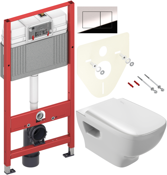 Комплект Унитаз подвесной Jacob Delafon Struktura EDE102 + Крышка E70024-WTE с микролифтом + Инсталляция TECE Now 9400412 4 в 1 с кнопкой смыва