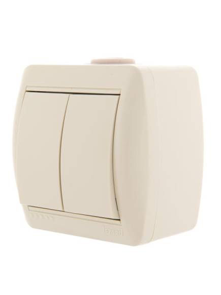 Выключатель 2-кл. ОП Nata 10А IP20 крем. LEZARD 710-0300-101 Выключатель 2-кл. ОП Nata 10А IP20 крем. LEZARD 710-0300-101