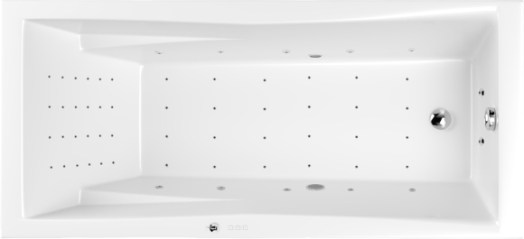 Акриловая ванна WHITECROSS Palace Nano 180x80 см, встраиваемая, с гидромассажем, белая, с каркасом, со сливом-переливом