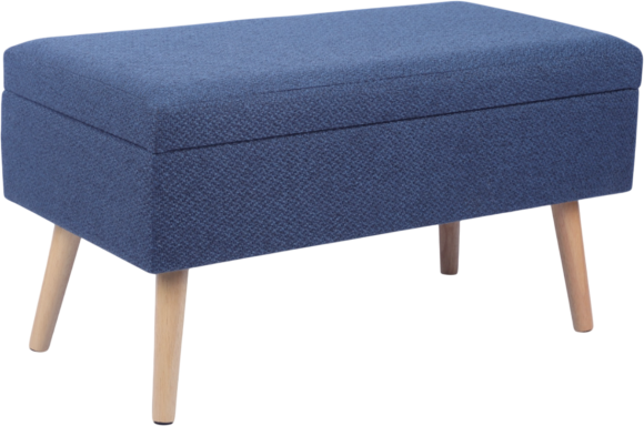 Банкетка Stool Group Сторми 80х40 см, с ящиком, рогожка темно-синяя