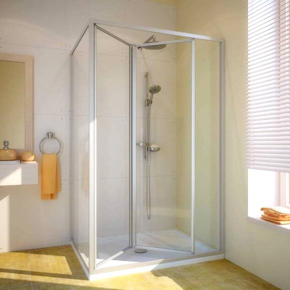 Душевой уголок GuteWetter Practic Rectan GK-404 правая 110x90 см стекло бесцветное, профиль матовый хром