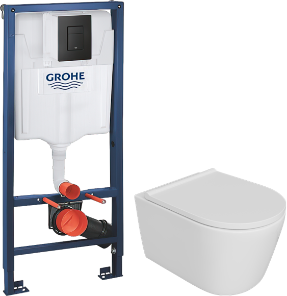 Комплект Унитаз подвесной DIWO Архангельск 0800 + Инсталляция Grohe Solido 38811KF0 3 в 1 с кнопкой смыва