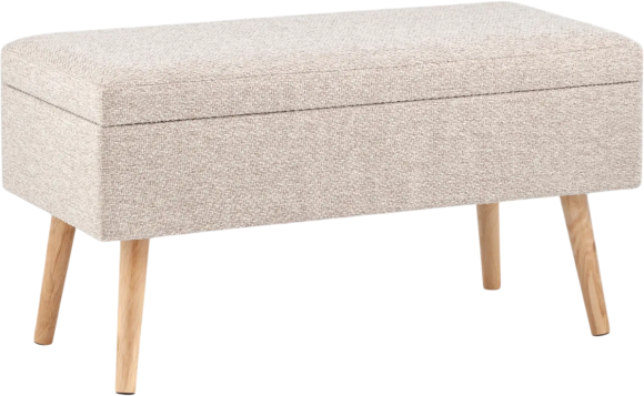 Банкетка Stool Group Сторми 80х40 см, с ящиком, рогожка серо-бежевая