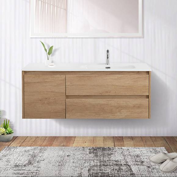 Тумба под раковину BelBagno Kraft 120 R, 2 ящика, дверца, rovere nebrasca nature