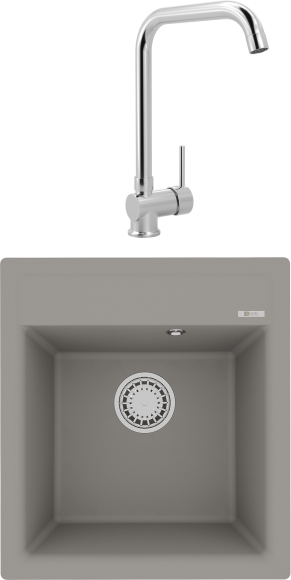 Комплект Мойка Lemark Hanka 450 9910009 грей + Смеситель MEGA Didim MG-CM107 хром
