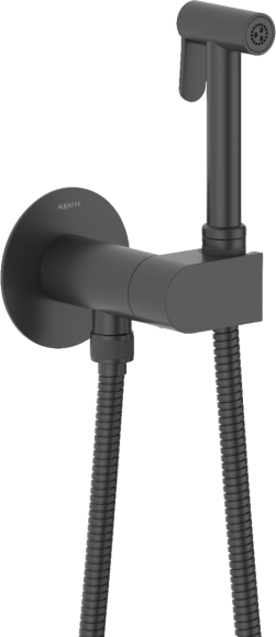 Гигиенический душ AQUATEK Оберон AQ1024MB со смесителем, С ВНУТРЕННЕЙ ЧАСТЬЮ, матовый черный