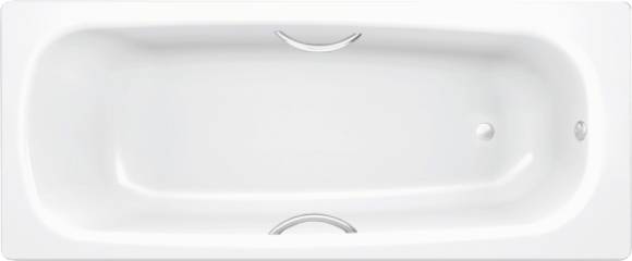 Стальная ванна BLB Universal B75HTH001 handles 170x75 см, встраиваемая, на ножках APMROBZF0, с ручками, с шумоизоляцией