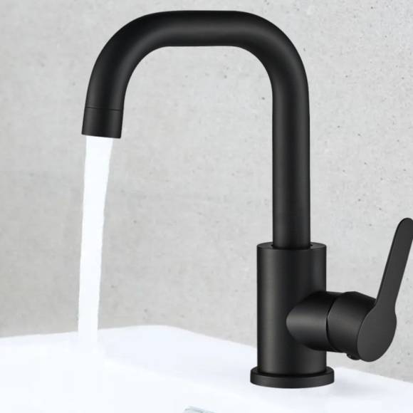 Кран для ванной в раковину (смеситель для умывальника) Maretti Project Black PB32RP56, черный