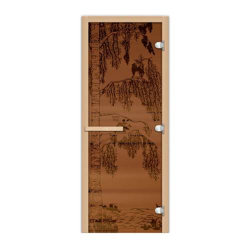 Дверь для сауны Экодорс 1900х700 Березка (бронза)