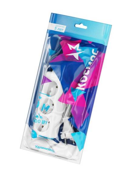 Удлинитель 3х5м без заземл. 16А IP20 ПВС 2х1 КОСМОС YKsm5m-3g(K) Удлинитель 3х5м без заземл. 16А IP20 ПВС 2х1 КОСМОС YKsm5m-3g(K)