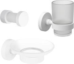 Набор Мыльница DEKOR BANYO Alina White A40 405 05 белая + Стакан + Крючок