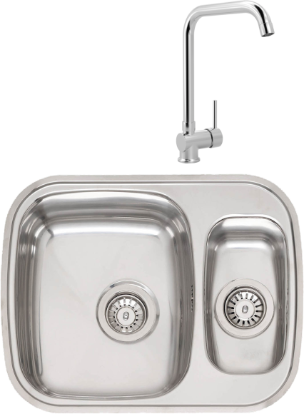 Комплект Мойка Reginox Queen R60 LUX KGOKG сталь + Смеситель MEGA Didim MG-CM107 хром