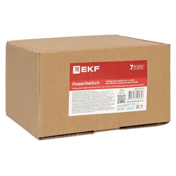 Рубильник-переключатель 4п 100А с рукояткой управления для прямой установки PowerSwitch EKF pscs-100-4 Рубильник-переключатель 4п 100А с рукояткой управления для прямой установки PowerSwitch EKF pscs-100-4
