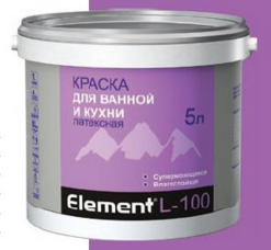 Элемент L-100 краска латексная для ванной и кухни 10л